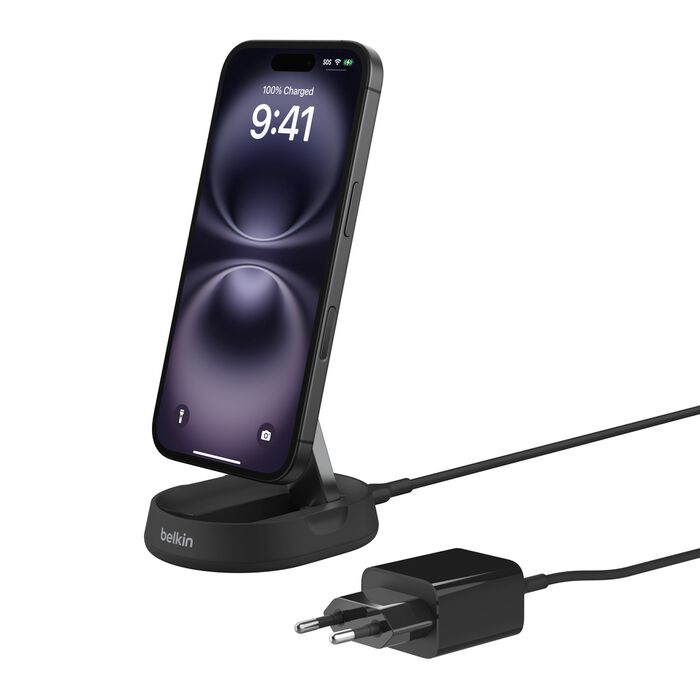Base de carga 2 en 1 inalámbrica plegable Qi2 15 W Belkin