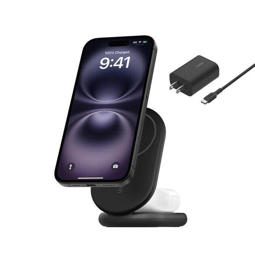 Belkin WIZ028 estación carga Qi2 plegable 2 en 1 negro