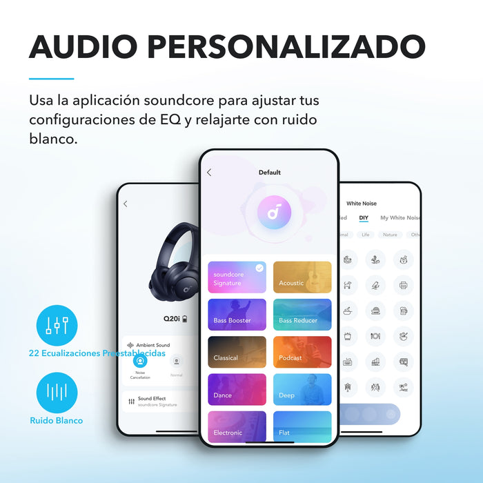 Audifono Over Ear Noise Cancelling Life Q20i Soundcore