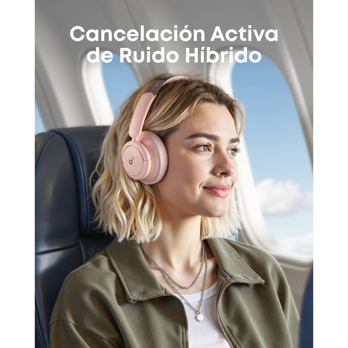 Audifono Over Ear con cancelacion de ruido Q30 Soundcore rosado