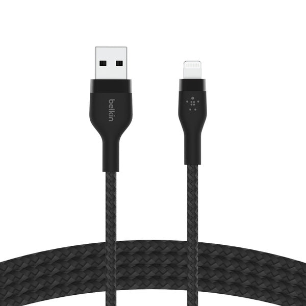 Cable USB-A a Lightning 2.0 Mt Pro Flex Belkin negro