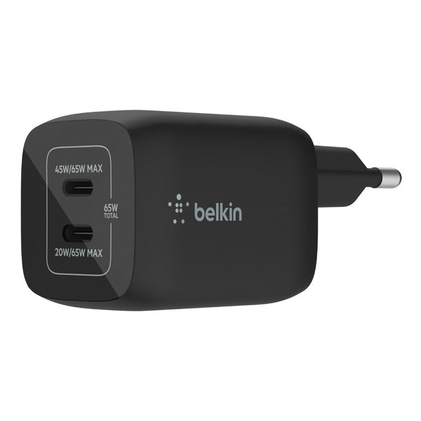 Cargador 65W Max 2x USB-C Belkin Negro