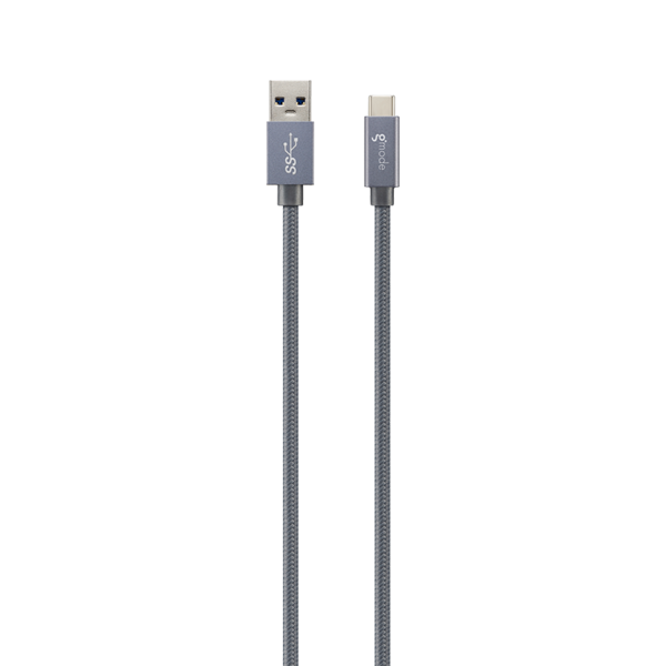 Cable USB-A a USB-C 1.2 Mt trenzado GMode gris