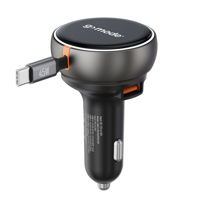 Cargador para auto USB-A / USB-C de 81 W con cable USB-C integrado Gmode