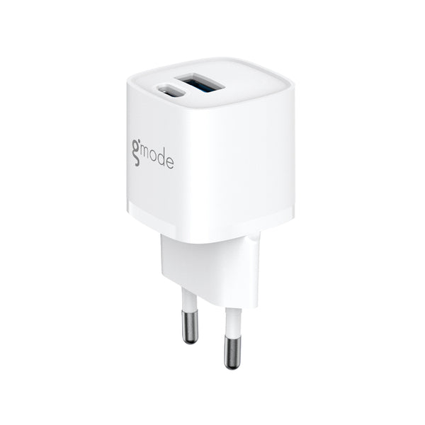 Cargador 30W 1x USB-C 1x USB-A Gmode blanco