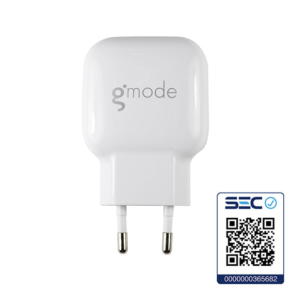 Cargador USB-C PD Carga rapida 20W para iPhone y iPad Gmode Blanco